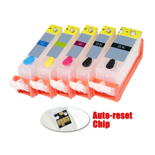 5 Cartucce vuote ricaricabili Canon PGI525BK e CLI526X