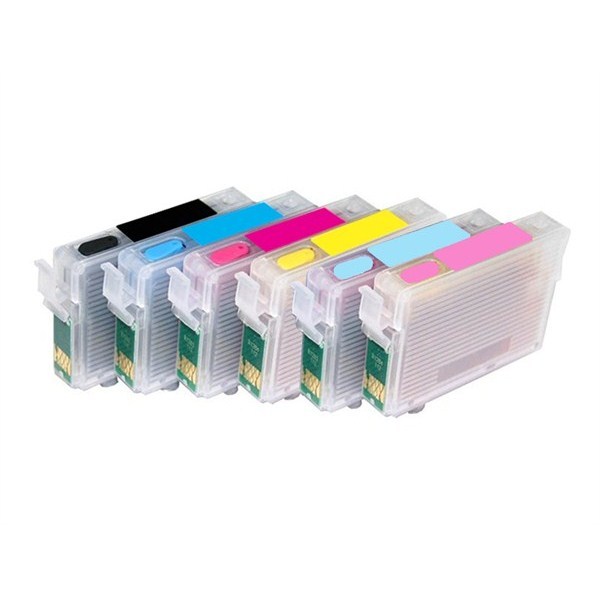 6 cartucce vuote ricaricabili con chip separati autoresettanti serie Epson T079X