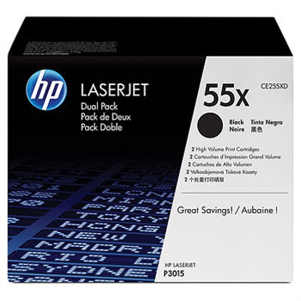 Confezione da 2 Toner originali HP 55X per stampanti HP