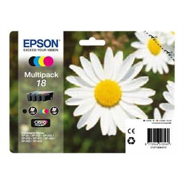 4 Cartucce originali Epson T180 Nero e Colore