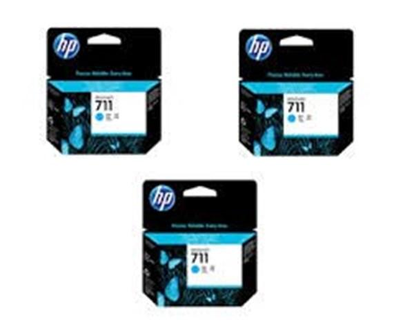 3 Cartucce originali HP 711 Ciano