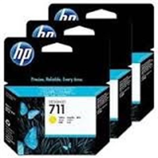 3 Cartucce originali HP 711 Giallo