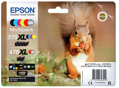 EPSON SQUIRREL MULTIPACK 6-COLOURS 378XL / 478XL CLARIA